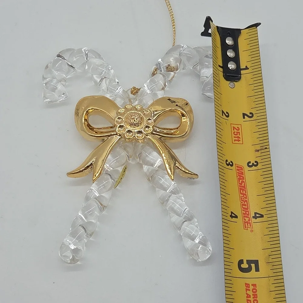 Lot Christmas Ornaments Noel Candycane Snowman Candy Angel Acrylic Red Gold